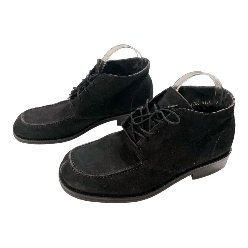 Scandro Mens Size EU 43 US 10 Black Boots Suede Uppers Lace Up